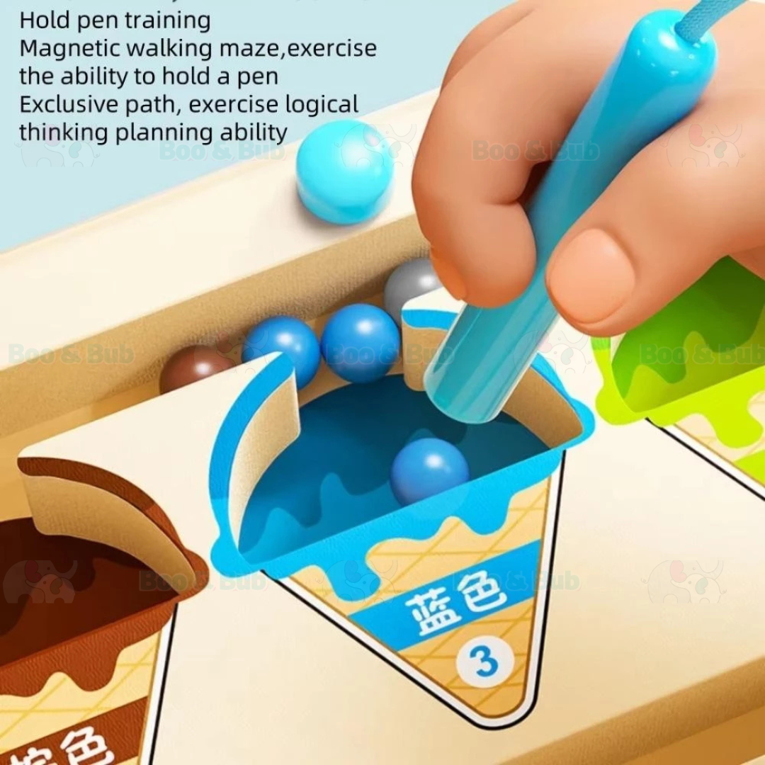 Wooden Magnetic Animal Maze Puzzle | Dinosaur Kid Montessori Early Learning Educational Toys - Boo & Bub