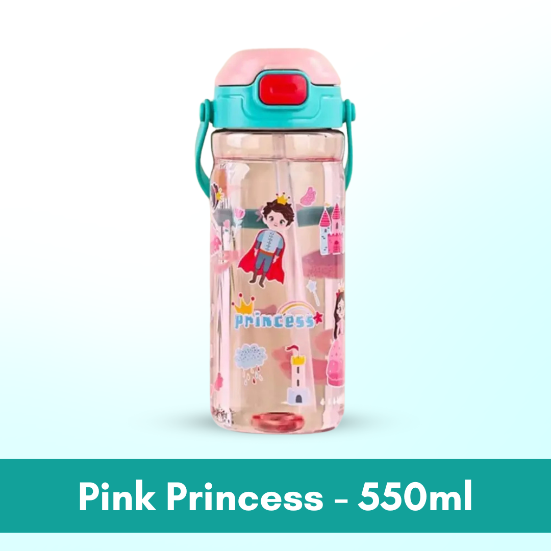 Kids Water Bottle BPA FREE 480ml with Drinking Straw Water Tumbler | Leakproof Water Bottles Outdoor School - Boo & Bub