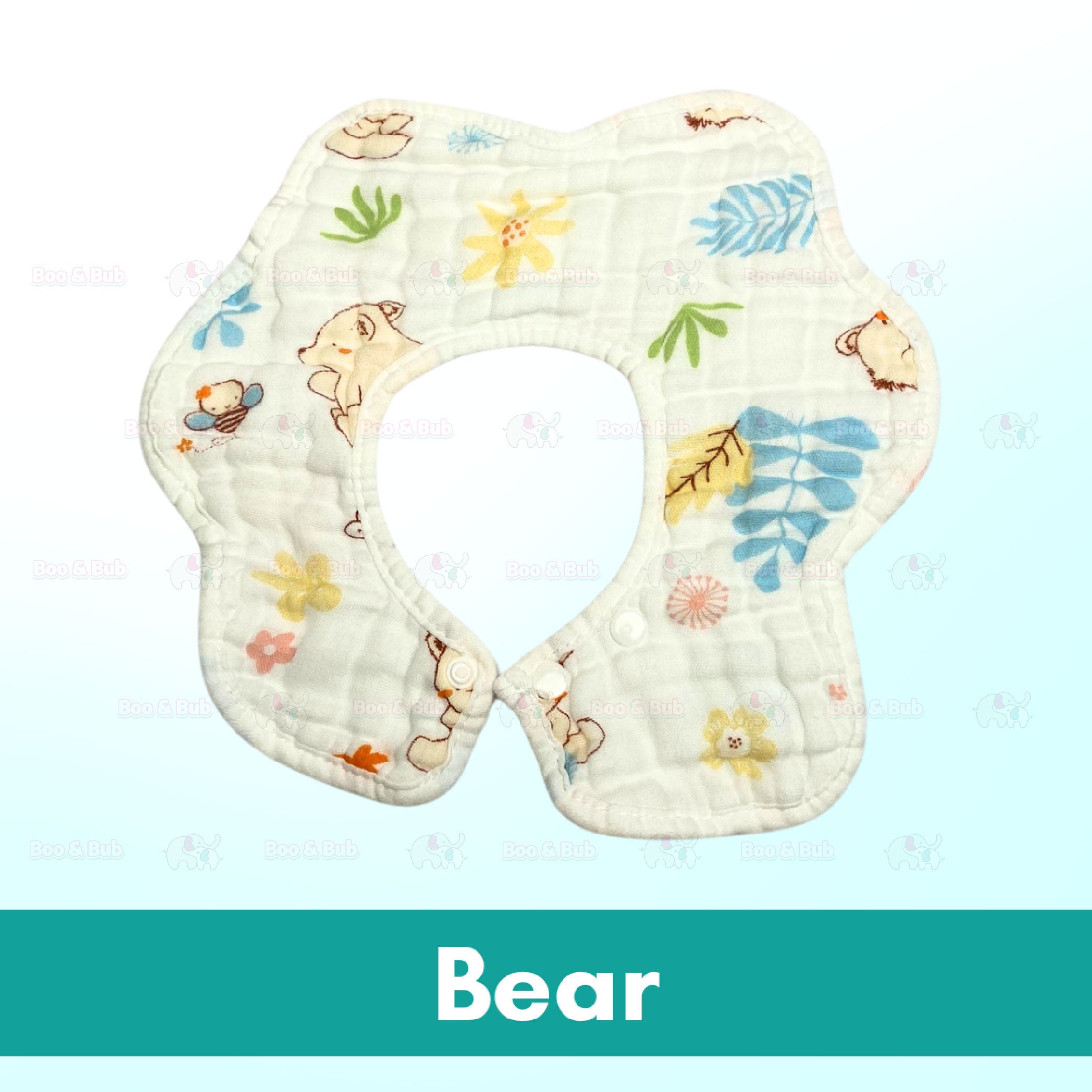 Flower Bib | Petal Pure Cotton Saliva Towel Newborn Comfort Infant Toddler Feeding Apron Soft Washable Bibs - Boo & Bub