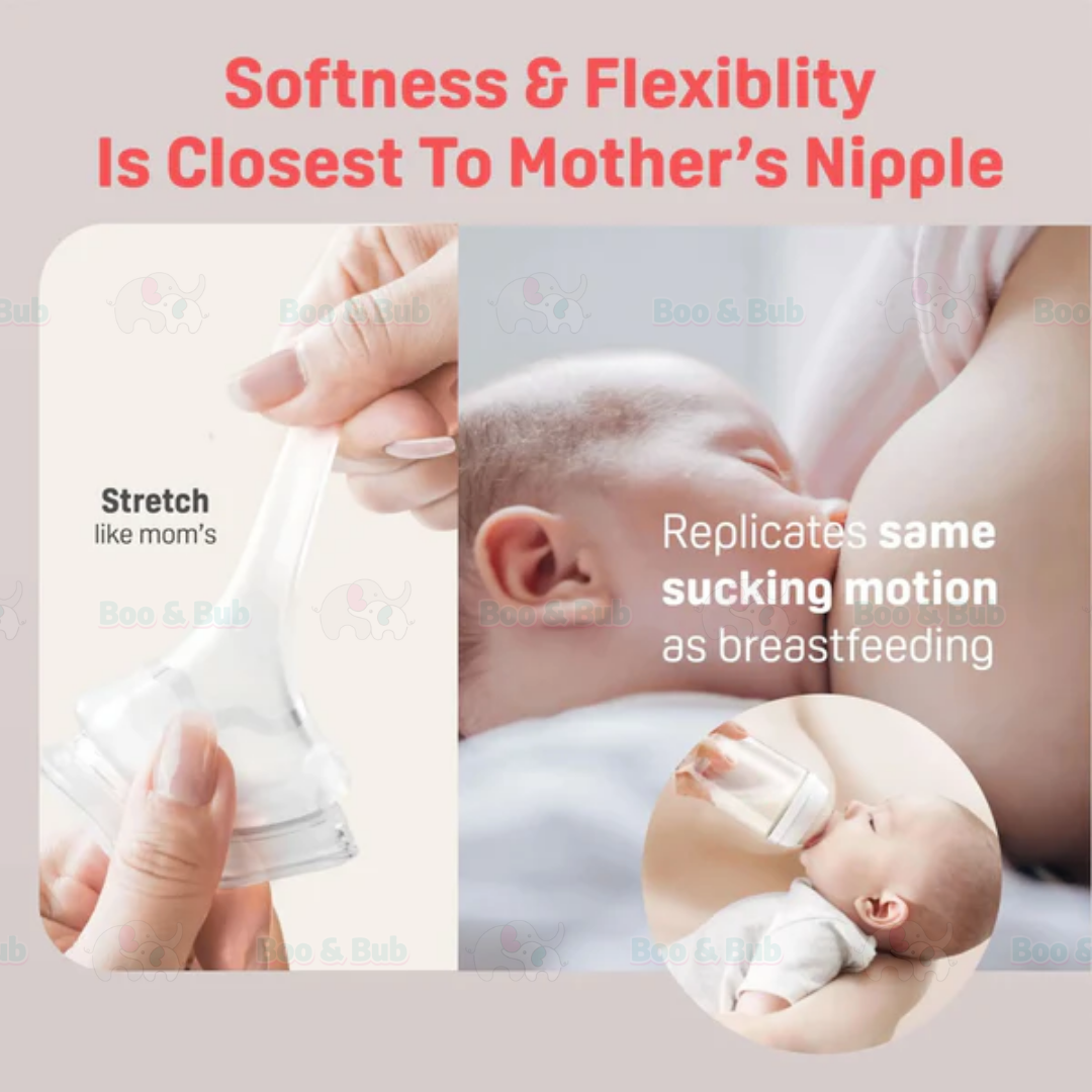 Wide Neck Baby Puting Teat (Anti Colic) | Replacement Nipple Bottle Silicone Botol Susu BPA Free Lembut - Boo & Bub