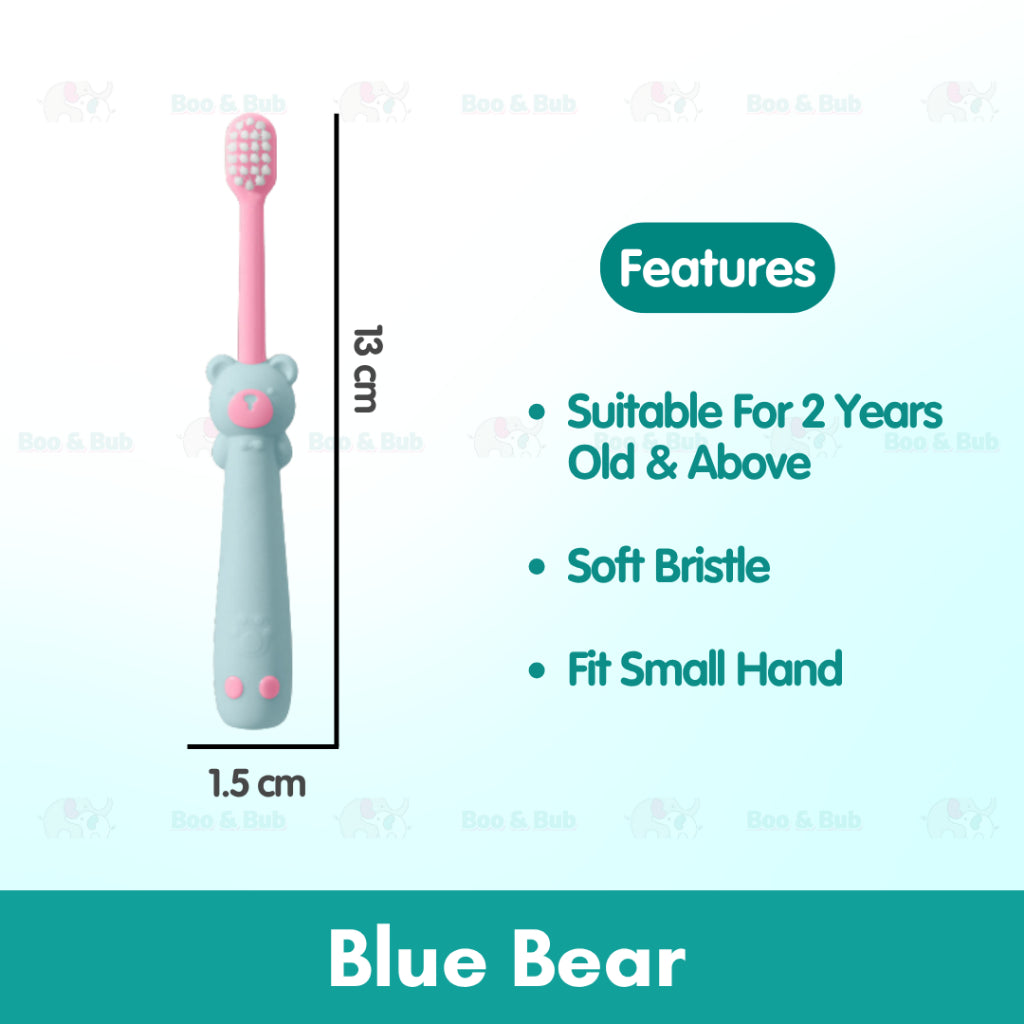 Cartoon Kid Toothbrush | Baby Cleaning Teether Dental Oral Hygiene Care Anti Slide Handle Tooth Brush - Boo & Bub