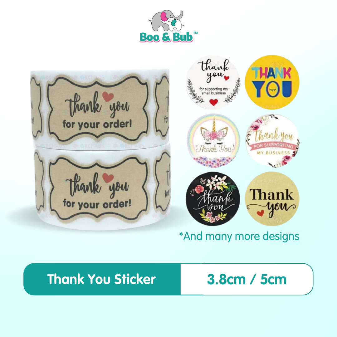 🔥5cm/3.8cm 🔥Thank You for your Order Sticker / Seal Label / Sticker Terima Kasih / Appreciation Sticker / 謝謝 sticker - Boo & Bub