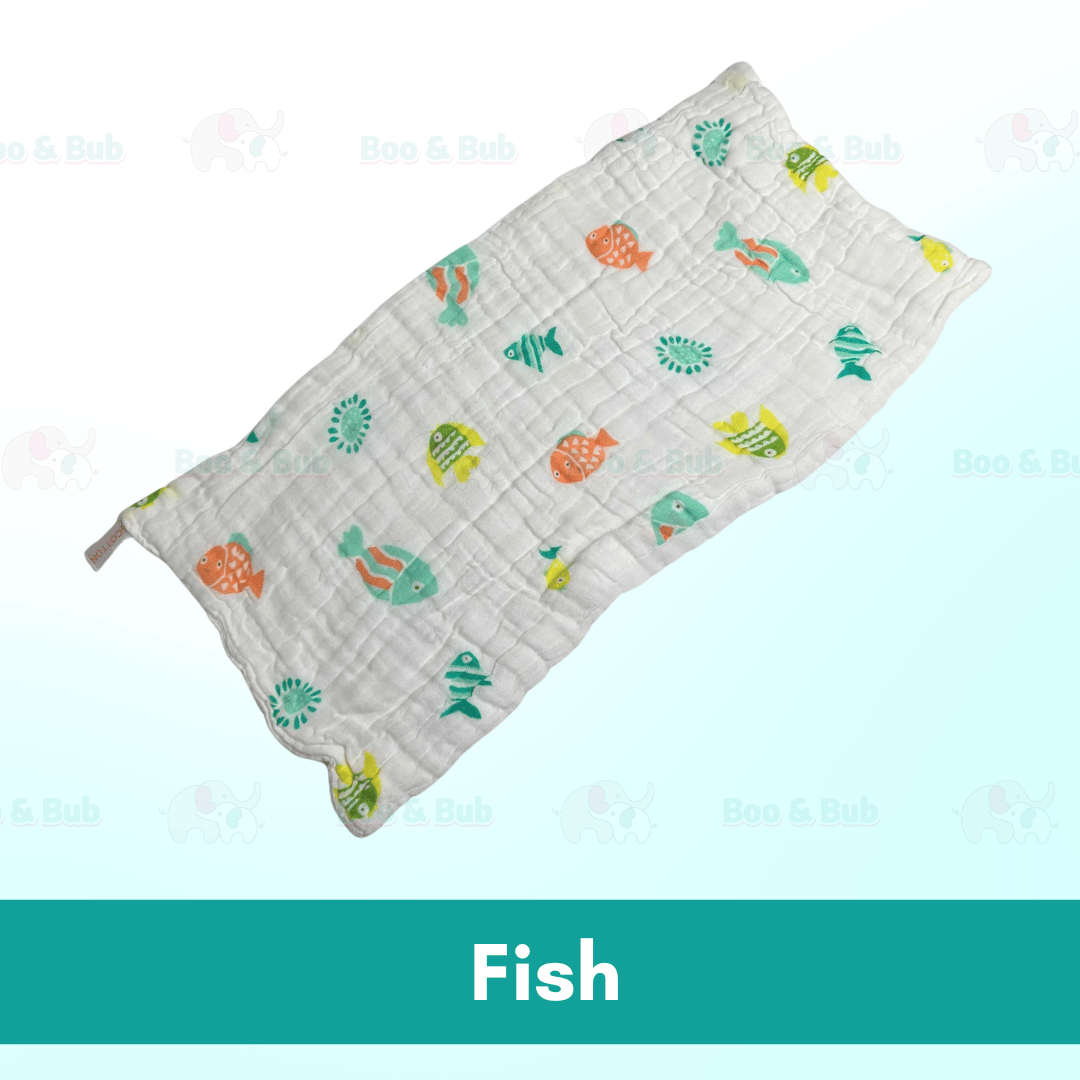 Boo and Bub Baby Burp Towel Cantik Baby Berkualiti High Absorbent High Density 50cmx25cm 6 Layer Sapu Tangan Bayi - Boo & Bub