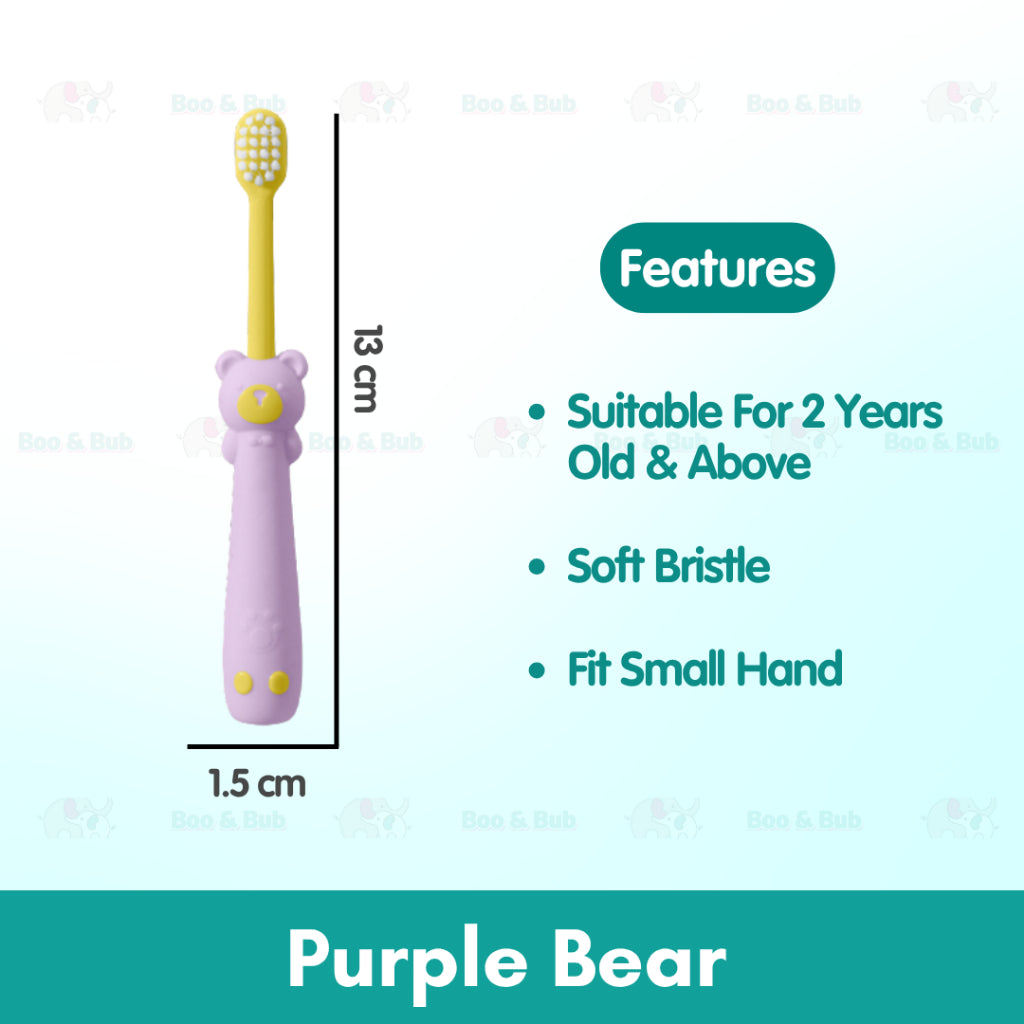 Cartoon Kid Toothbrush | Baby Cleaning Teether Dental Oral Hygiene Care Anti Slide Handle Tooth Brush - Boo & Bub