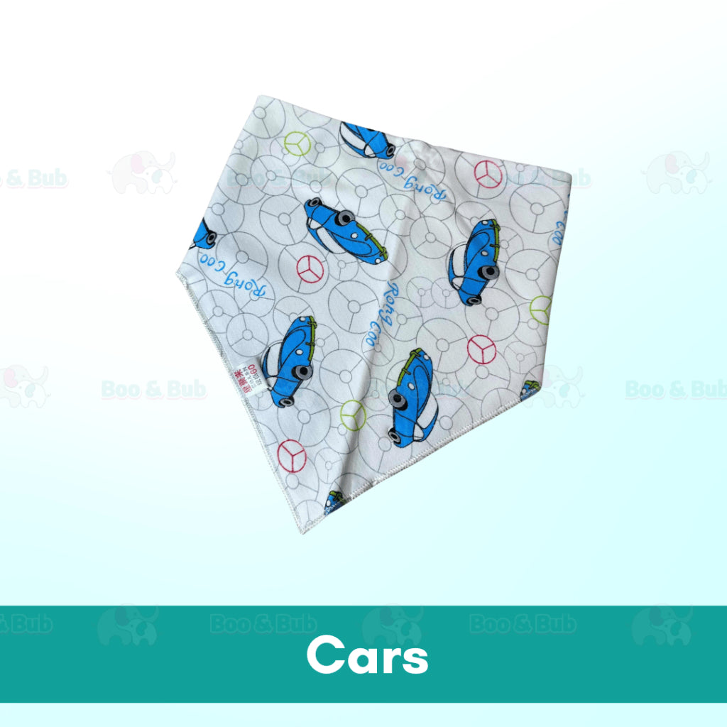 Baby Cotton Triangle Bibs | Toddler newborn Bib With Button | double layers Cartoon Character Animal Print - Boo & Bub