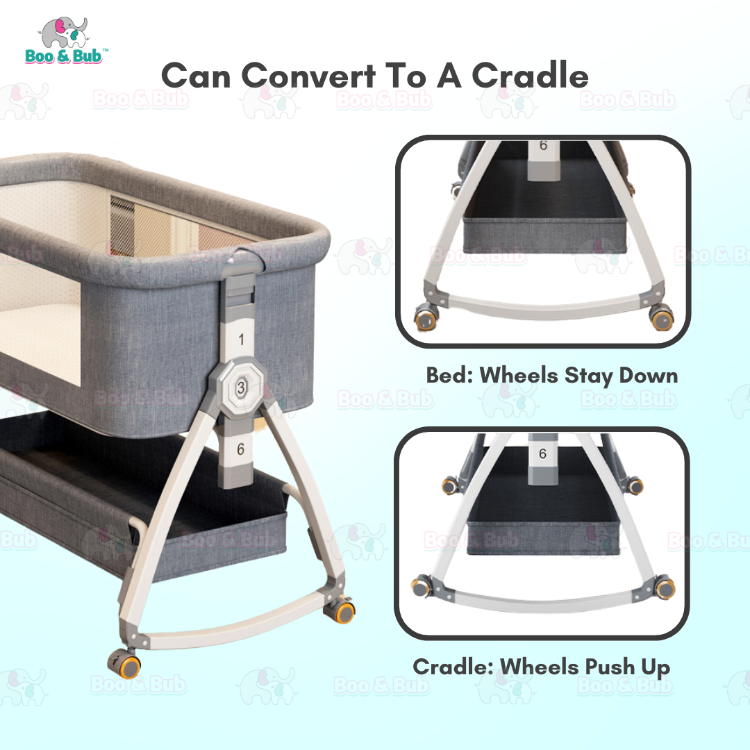 Boo&Bub Newborn Folding Baby Crib Multifunction Portable Baby Cot Adjustable portable baby Bed travel cot katil bayi - Boo & Bub