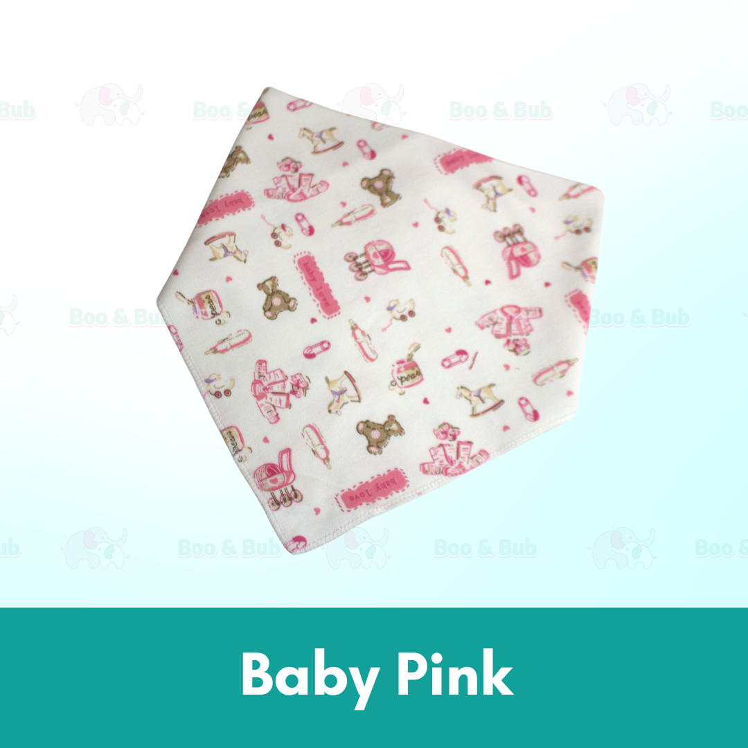Baby Cotton Triangle Bibs | Toddler newborn Bib With Button | double layers Cartoon Character Animal Print - Boo & Bub