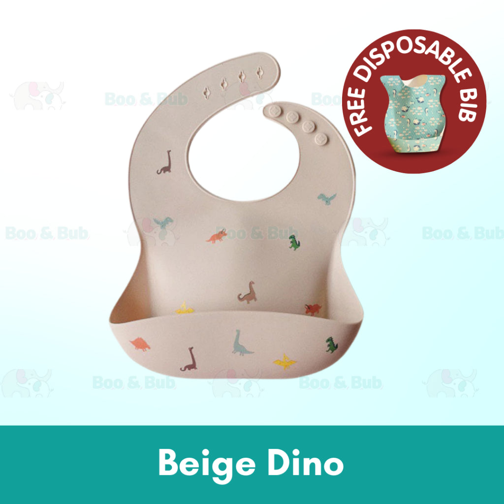 Cartoon Baby Waterproof Bib | Soft Bibs Baby Feeding Dinosaur Kids Girl Boy Adjustable Children Newborn - Boo & Bub