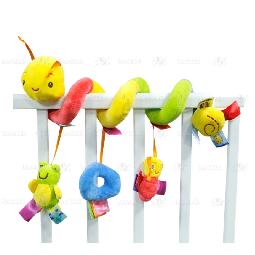 Hanging Animal Plush Toys| Multifunctional Baby Rattles Mobiles Soft Cotton Infant Pram Stroller Car Bed Rattles - Boo & Bub