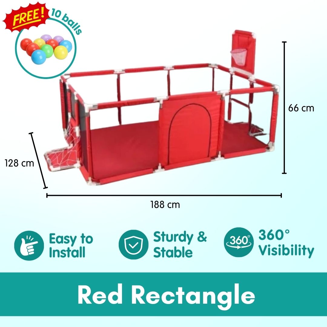 Children's Playpen Fench | Baby Toddler Children Net Playground Hexagon Barrier Baby Child Safety Kids Ocean Ball - Boo & Bub