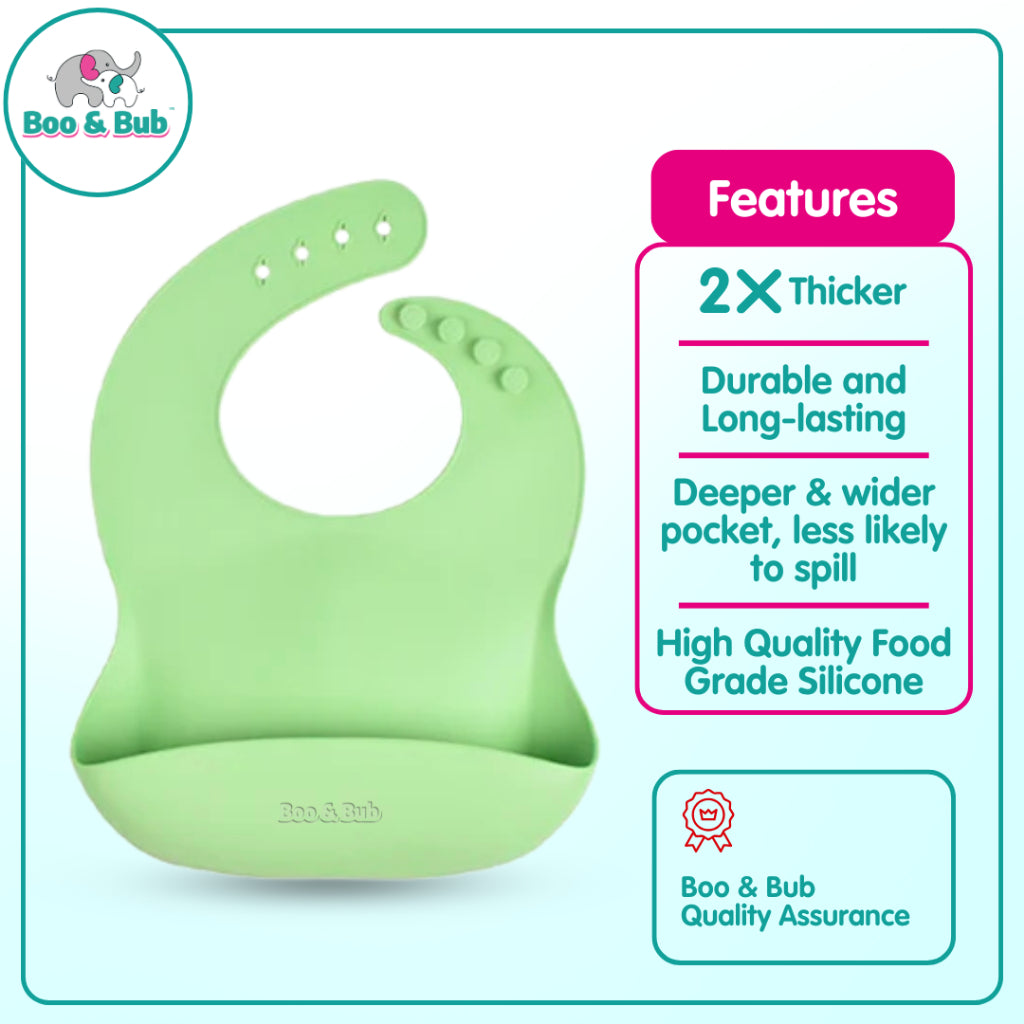 Boo&Bub Baby Stainless Steel Tableware Set 5pcs BPA-Free Silikon Hisap Anti-Tumpah Set Pinggan Mangkuk Bayi 儿童餐具 吸盘防滑 - Boo & Bub