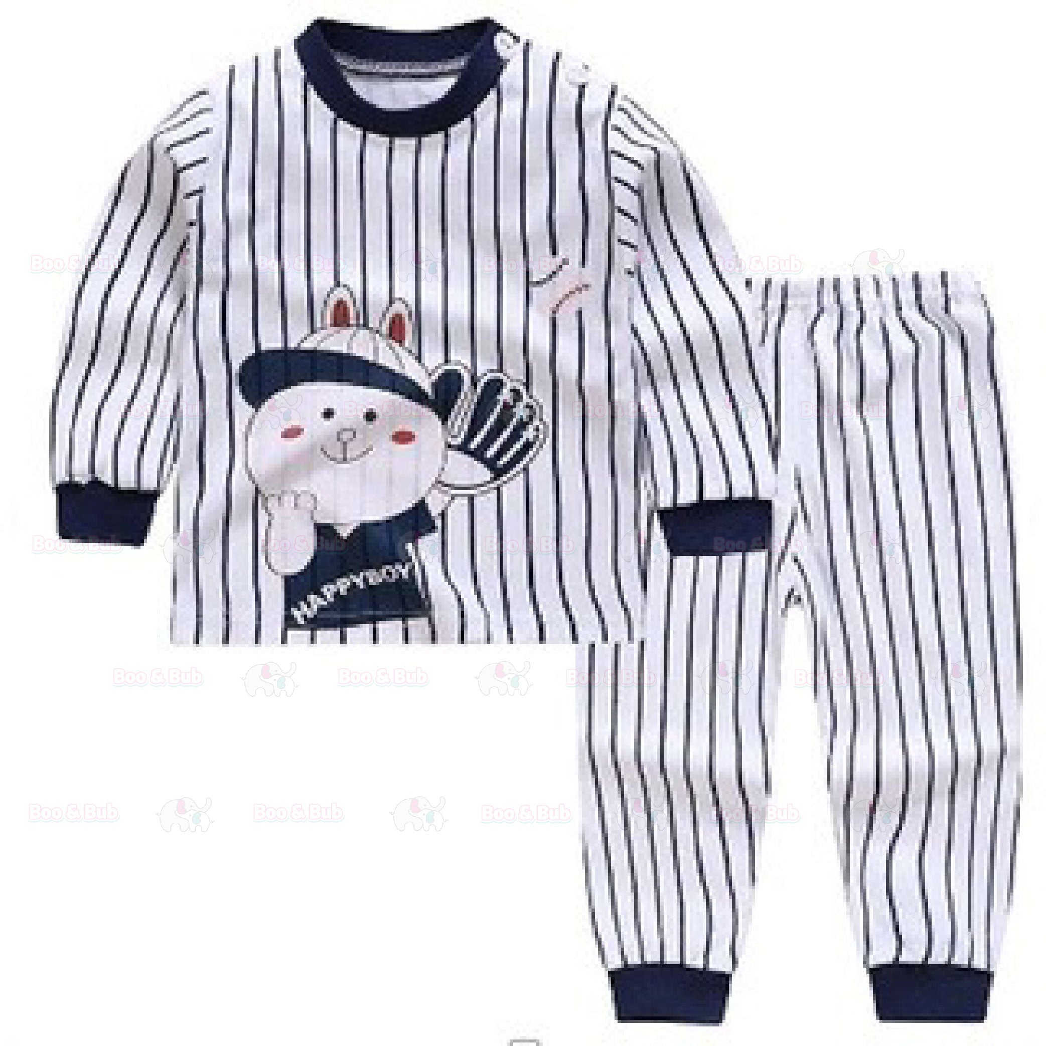 🇲🇾HOT🇲🇾Kids Pyjamas Set | Cartoon Cute Children Sleepwear | Cotton Soft Baby Nightwear Clothes Pajamas | Baju Tidur Buda - Boo & Bub