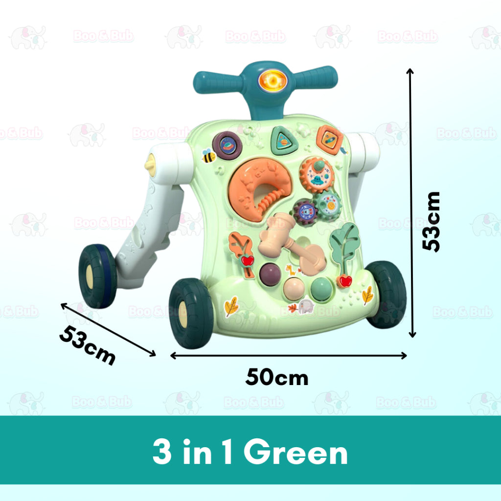 Baby Walker | Stand-to-Sit Trolley High Quality Kids Gift For Toddler Learning Walk Music Piano Phone Drawing Toy - Boo & Bub