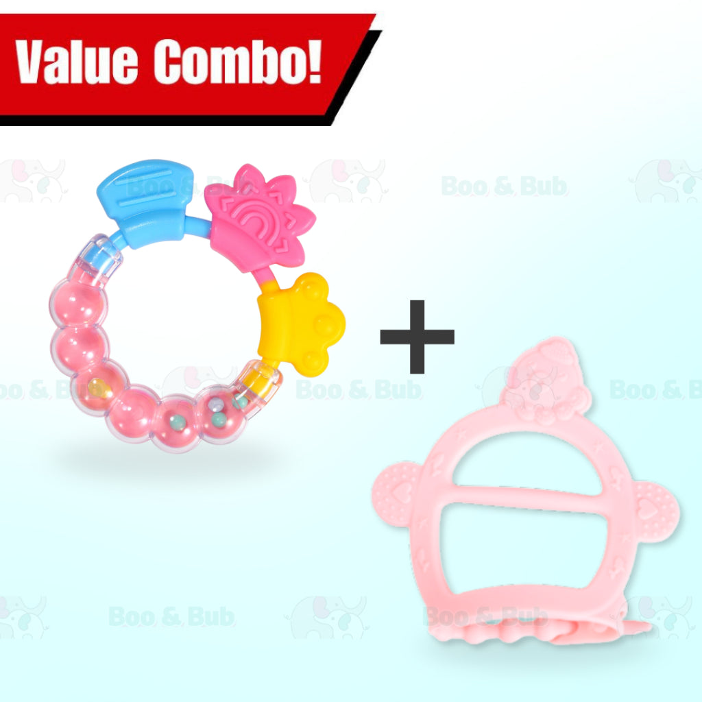 Baby Silicone Teether | Banana Giraffe Fruit Baby Teething Chewing For Pacifier Chains BPA Free - Boo & Bub