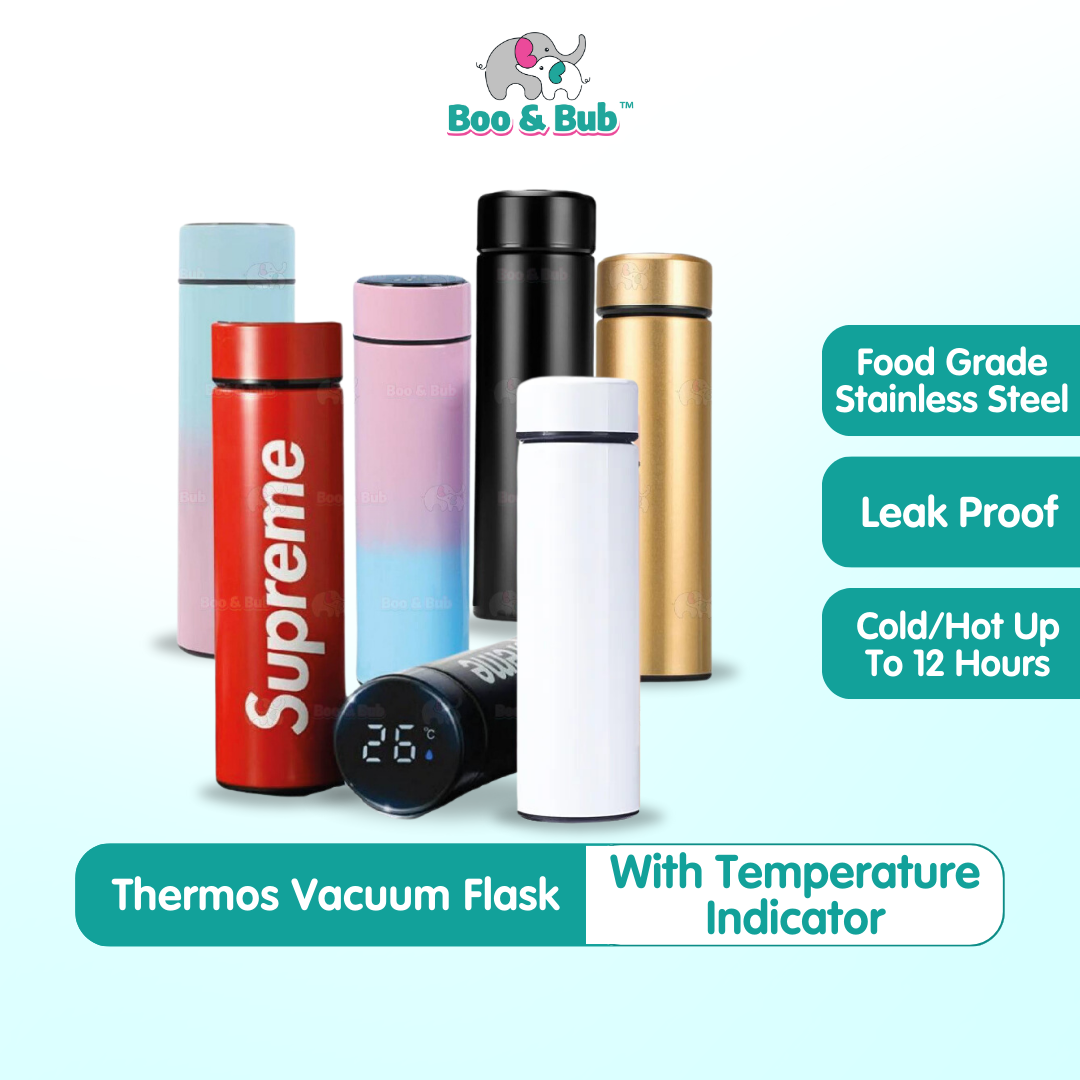 Thermo Flask with Temperature Display | Water Bottle Stainless Steel Sport Thermos Cups - Boo & Bub