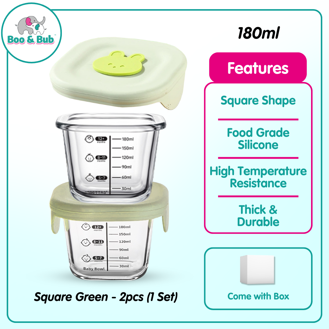 Boo&Bub Children's Complementary Food Bowls Children's Transparent Lunch Boxes Baby Glass Food Storage Containers - Boo & Bub