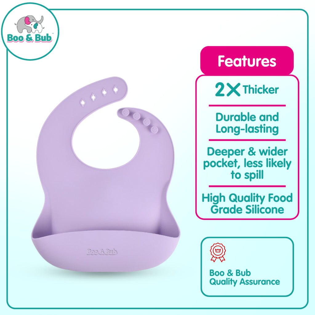 Boo&Bub Baby Stainless Steel Tableware Set 5pcs BPA-Free Silikon Hisap Anti-Tumpah Set Pinggan Mangkuk Bayi 儿童餐具 吸盘防滑 - Boo & Bub
