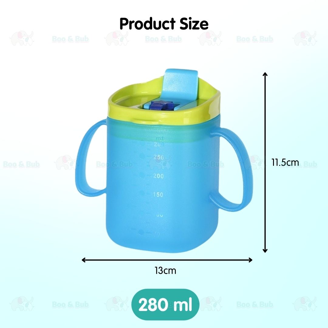 280ml Double Layer Kids Water Bottle | Cute Christmas Deer Glass Cup Creative Children's Cups Baby Feeding Gift - Boo & Bub