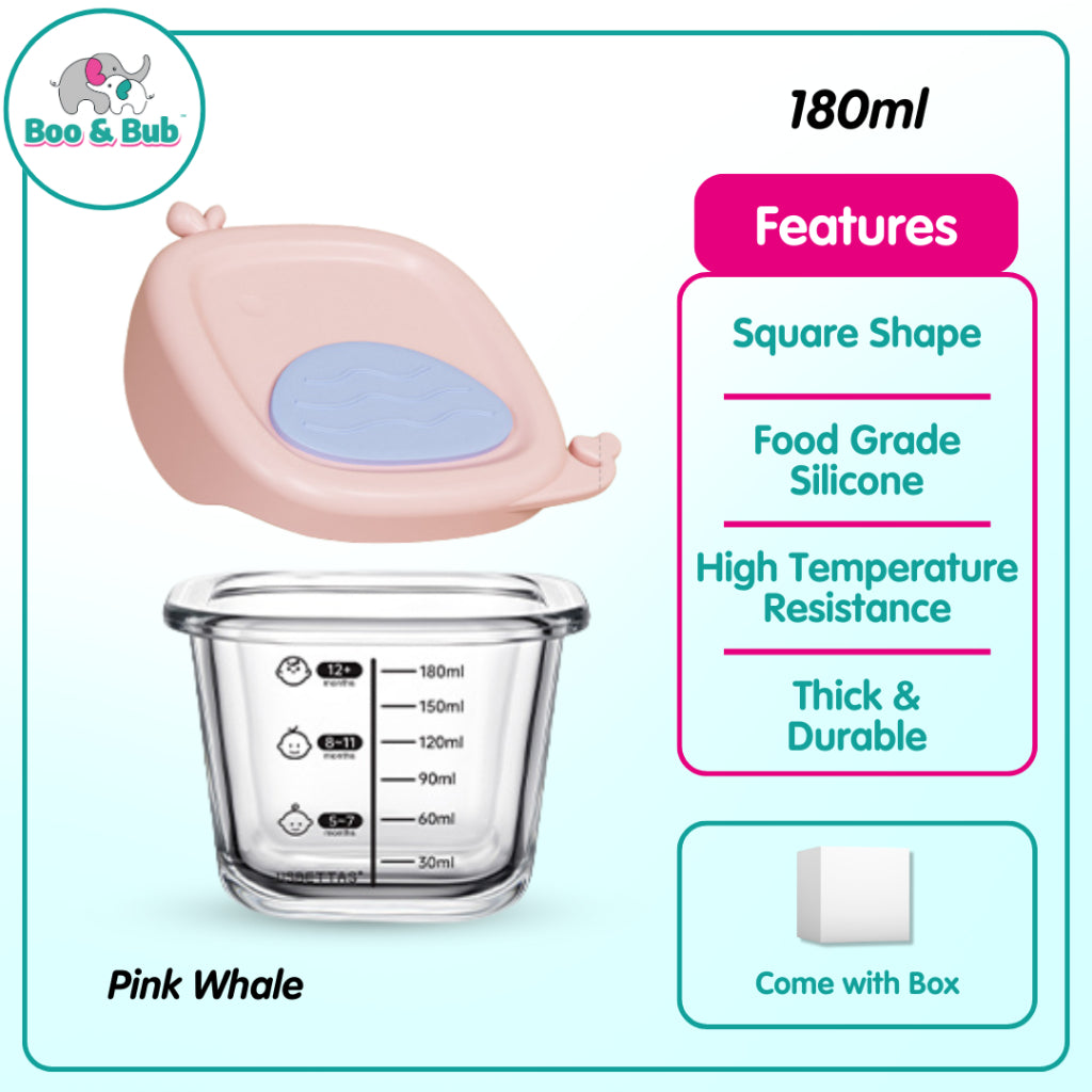Boo&Bub Children's Complementary Food Bowls Children's Transparent Lunch Boxes Baby Glass Food Storage Containers - Boo & Bub