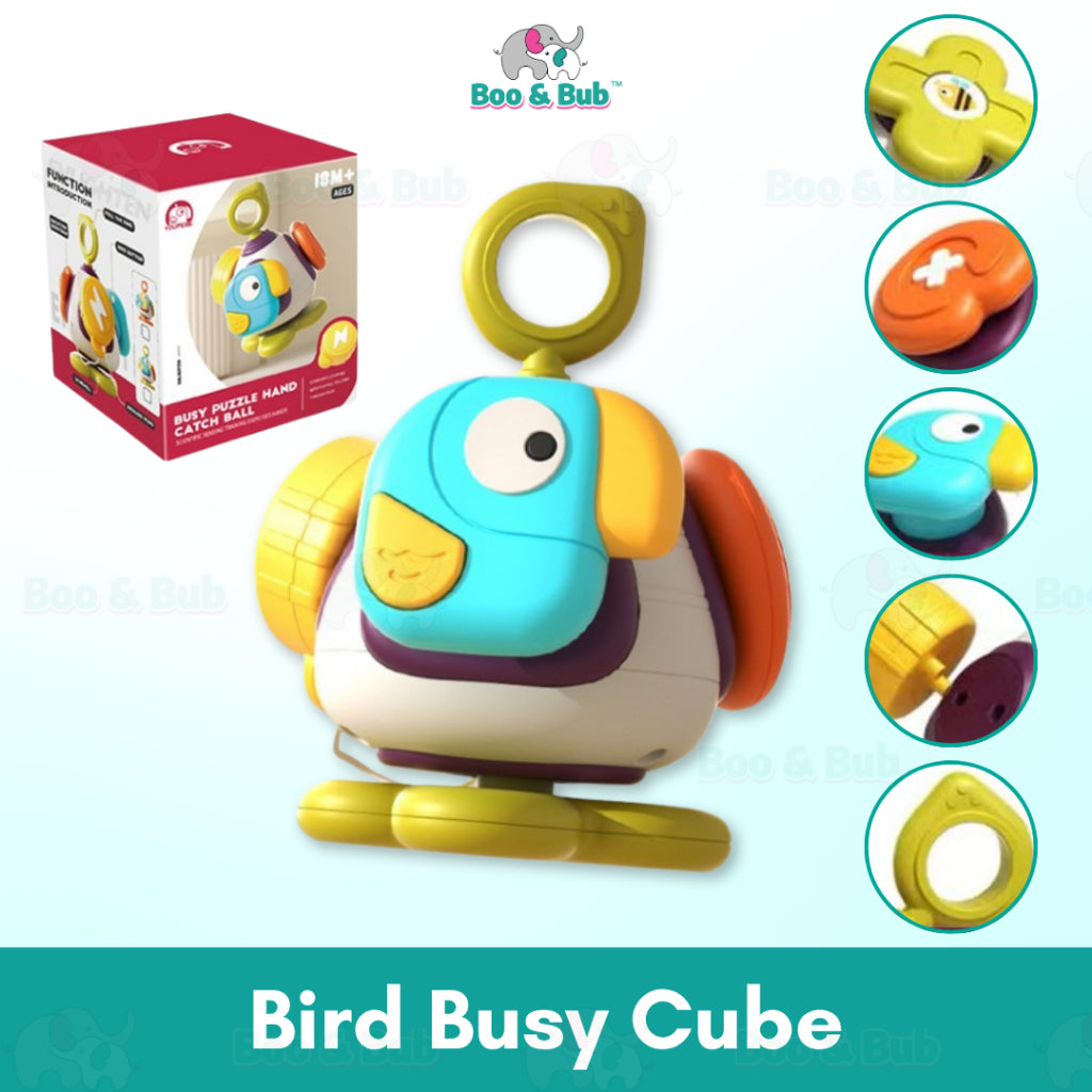 Boo&Bub 6-in-1 Montessori Toys Toddler Busy Cube Early Education Sensory Toys for Babies - Boo & Bub