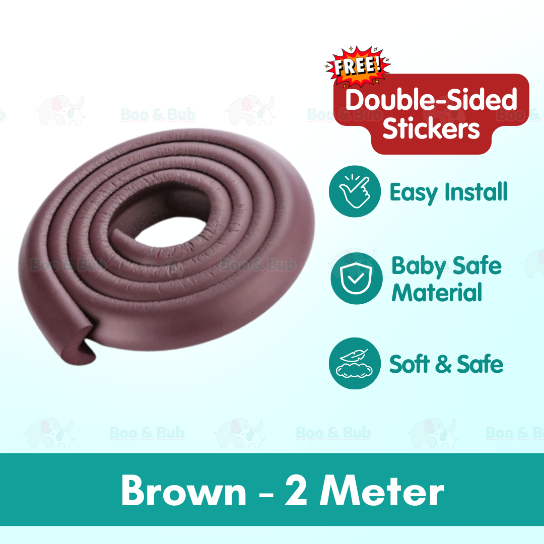 2m Edge & Corner Guards/Baby Bumper/Edge Strip/Table Corner Edge Protector | Bayi Keselamatan Tabel Ujung Pojok - Boo & Bub
