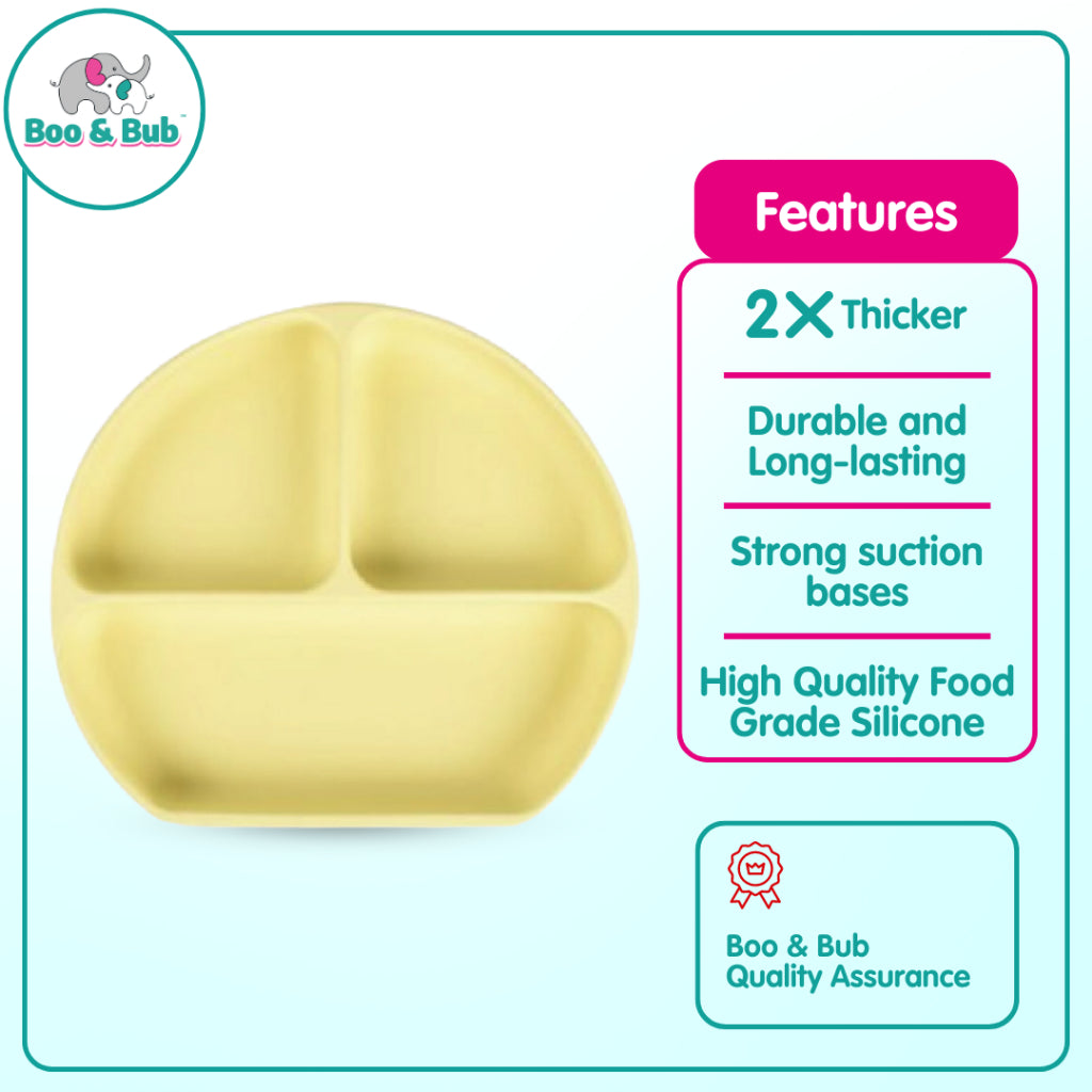 Baby Silicone Dining Set | Suction Plate BPA Free Microwavable Bowl Food Grade Training Dinning Tableware - Boo & Bub