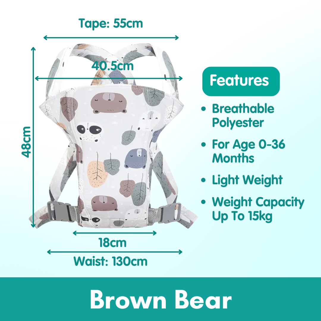 Ergonomic Baby Carrier | Newborn Infant Baby Hip seat Carrier 3 In 1 Front Facing Ergonomic Kangaroo Wrap Sling - Boo & Bub