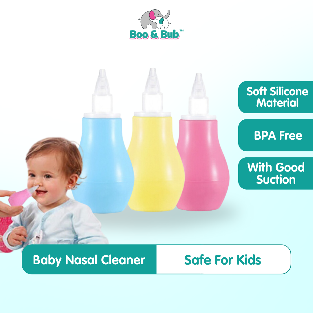 Baby Nasal Cleaner | BPA Free Toddler Kid Nose Vacuum Aspirator sucker Newborn Care Silicon Suction - Boo & Bub
