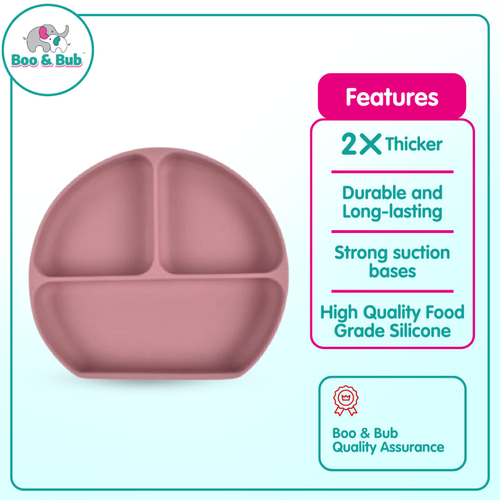Baby Silicone Dining Set | Suction Plate BPA Free Microwavable Bowl Food Grade Training Dinning Tableware - Boo & Bub