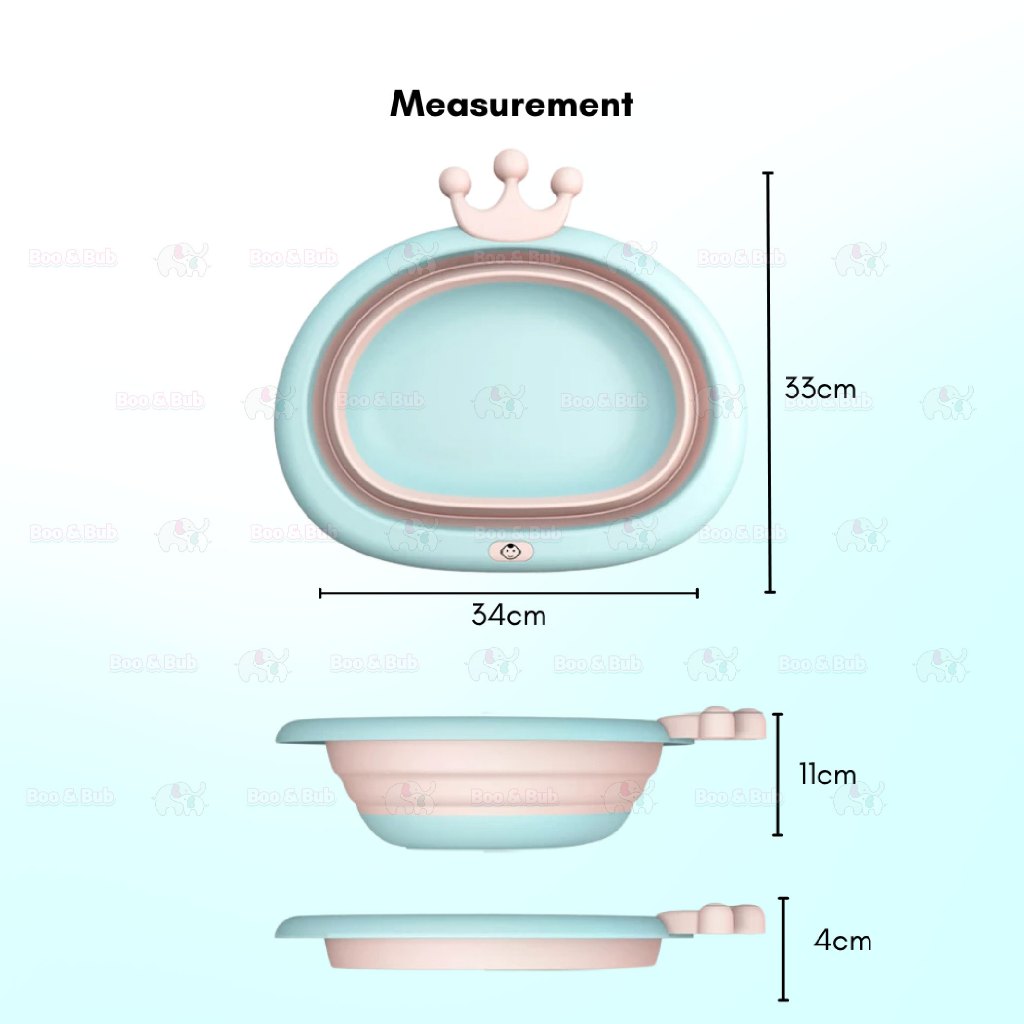 Foldable Children Washbasin | Portable travel Baby basin Silicone Folding Outdoor face washing - Boo & Bub