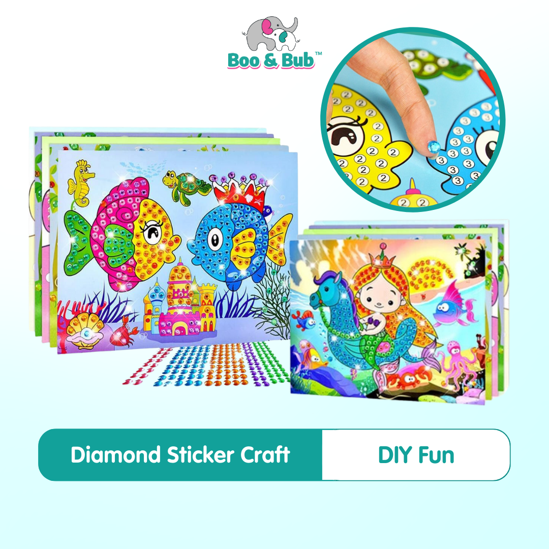 3D Diamond DIY Sticker | Kid DIY Art Crystal Diamond Jewel Craft DIY diamond stickers Bling - Boo & Bub