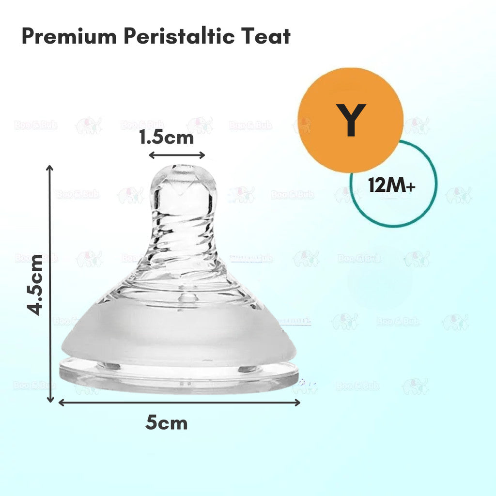 Boo&Bub Peristaltic Teat Silicone Gel Wide Mouth Thick Baby Infant Kids Teether Care Milk Feeding Bottle Pacifier Teat - Boo & Bub