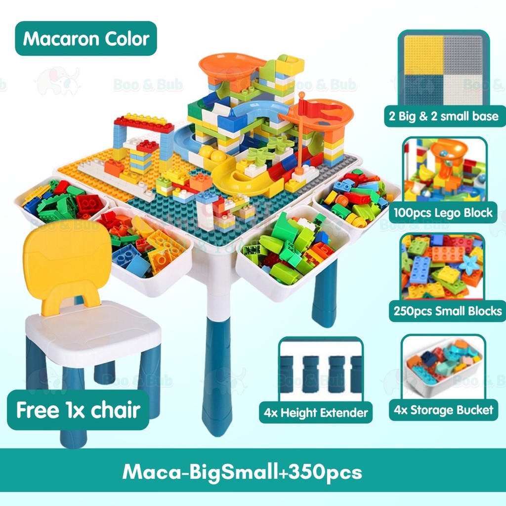 Multi-Function Children Building Blocks Table | Learning Playing Study Drawing Compatible Duplo Kids Desk - Boo & Bub
