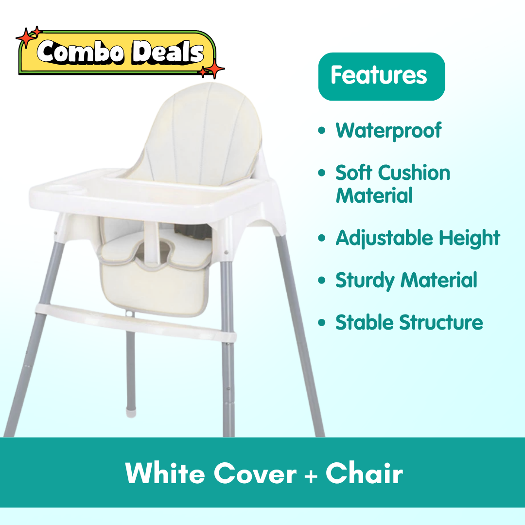 Boo&Bub 2 in 1 Baby Chair Height Adjustable Infant Baby High Chair With Safety Belt Cushion Baby Chair Dining Kerusi - Boo & Bub