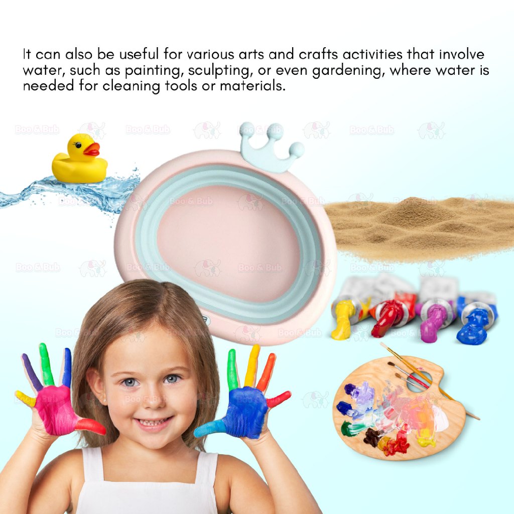 Foldable Children Washbasin | Portable travel Baby basin Silicone Folding Outdoor face washing - Boo & Bub