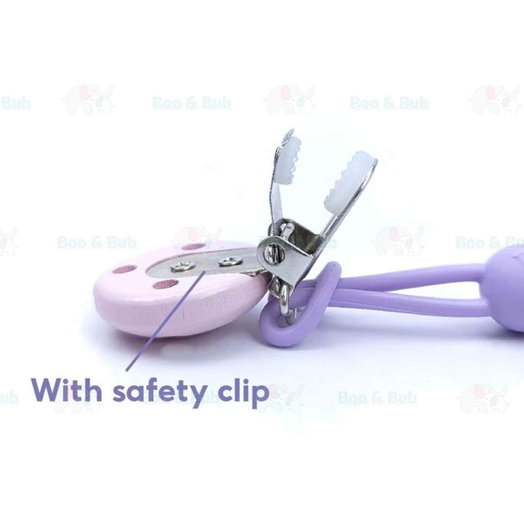 Boo&Bub Cute Cartoon Baby Pacifier Clip | Soother Holder Chain Nipple Holder for Baby Print Child Clips Gift kids - Boo & Bub