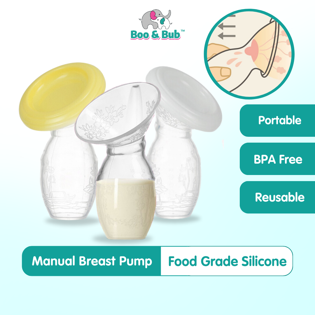 Manual Milk Collector | BPA Free Silicone Breast Pump Baby Feeding Breast Milk Pam Susu - Boo & Bub