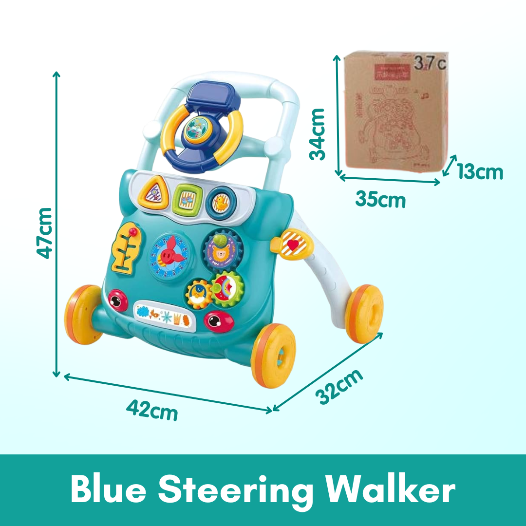 Baby Walker | Stand-to-Sit Trolley High Quality Kids Gift For Toddler Learning Walk Music Piano Phone Drawing Toy - Boo & Bub