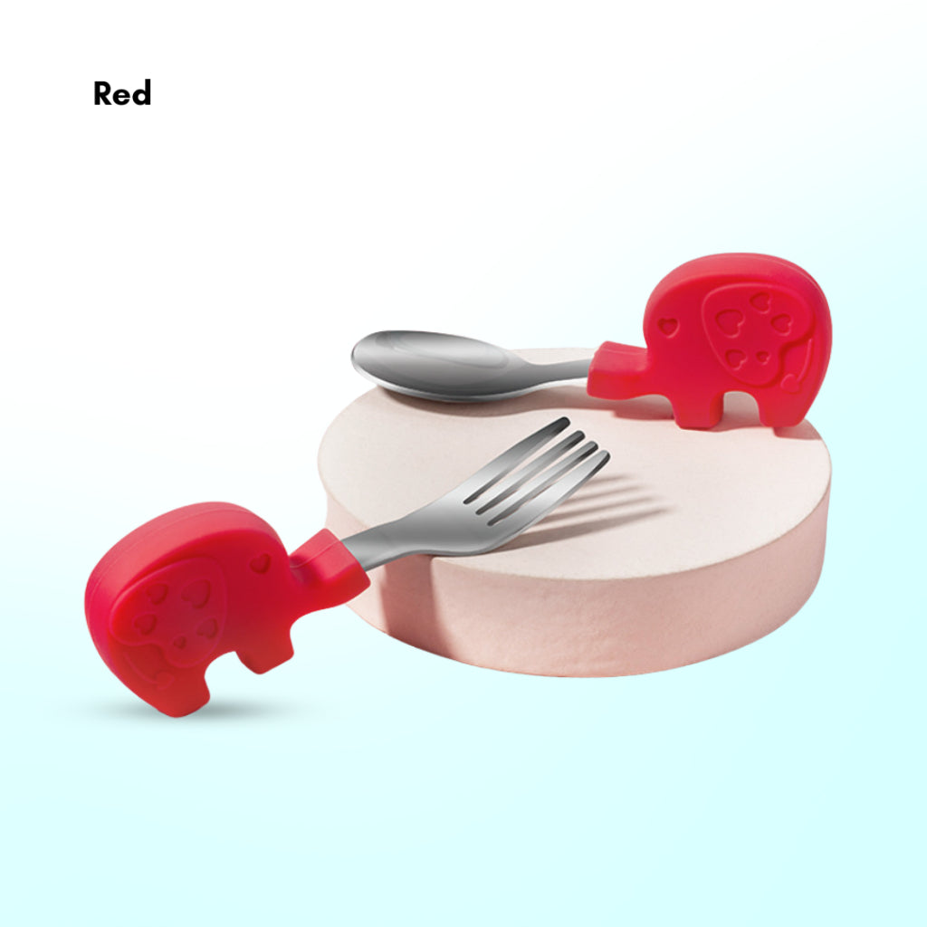 2PCS Soft Silicone Baby Spoon Set | Baby Infact Tableware Feeding Dishes Tableware For Kids Learn To Eat Training - Boo & Bub