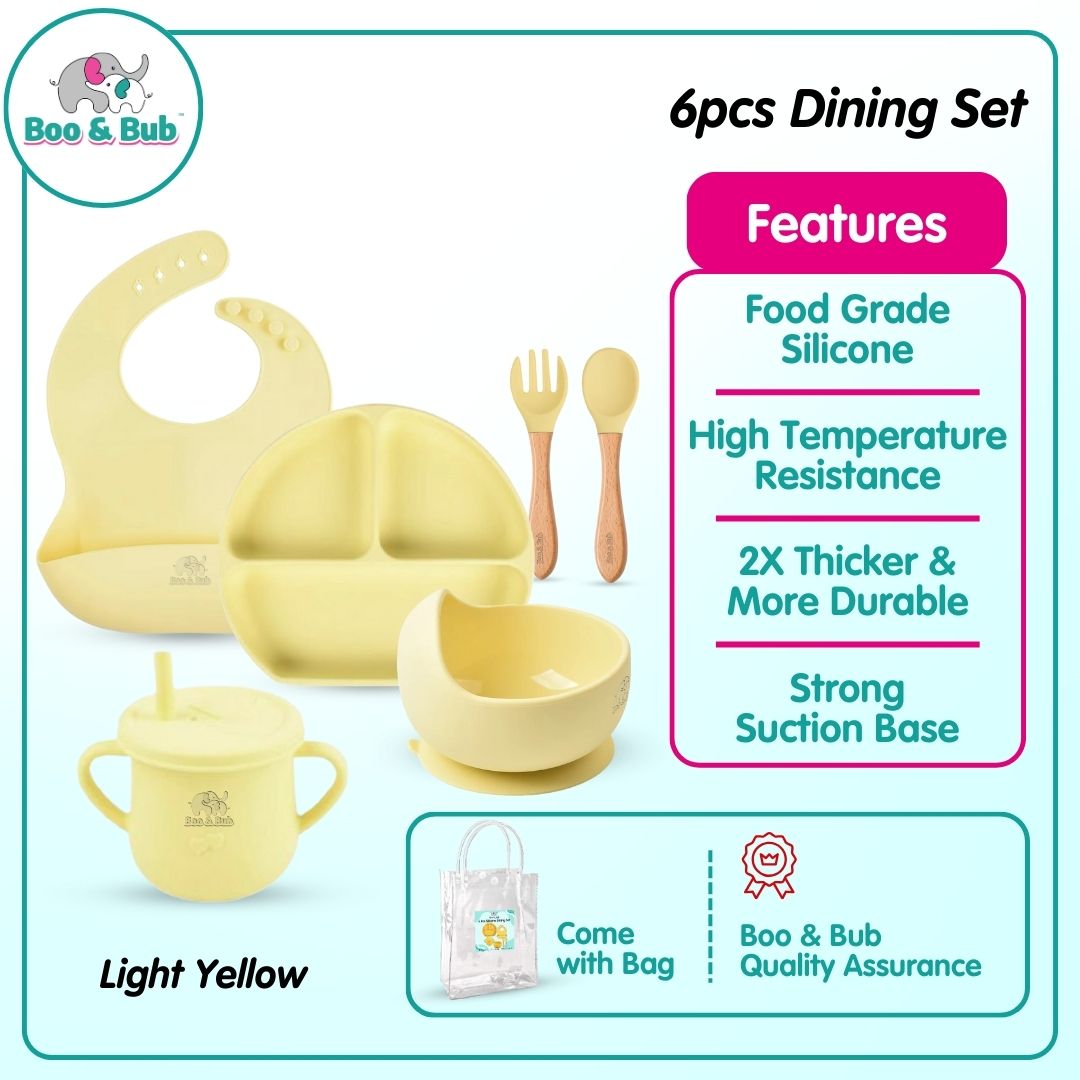 Baby Silicone Dining Set | Suction Plate BPA Free Microwavable Bowl Food Grade Training Dinning Tableware - Boo & Bub