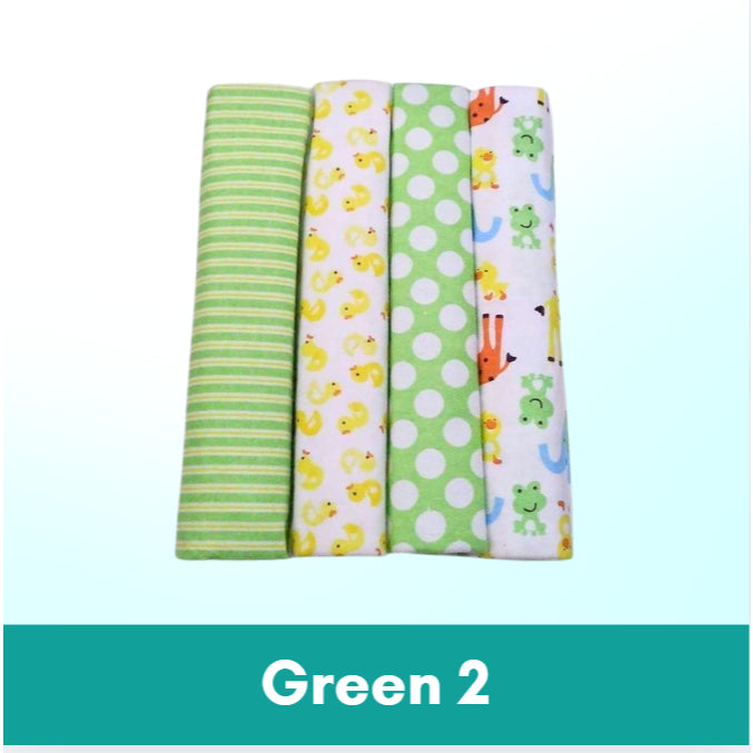 Boo&Bub 102 x 76 cm 4pcs/pack baby blankets | newborn crib sheets cot linen 100% cotton Flannel printing Muslin Diaper - Boo & Bub