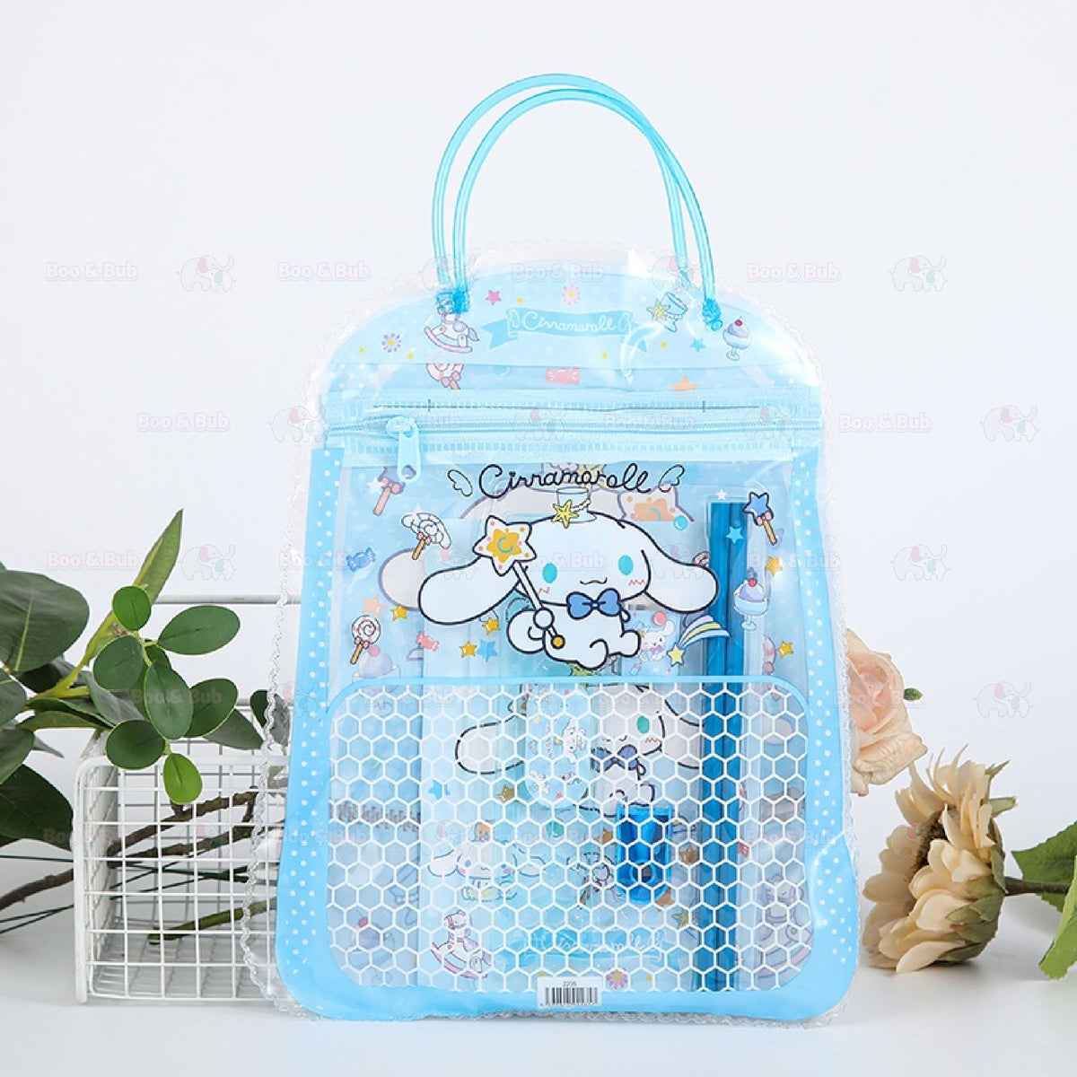 Kids Cartoon Stationery Gift Set in tote Goodies Bag | Birthday Christmas Gift 学生文具套礼物 Alat Tulisan - Boo & Bub
