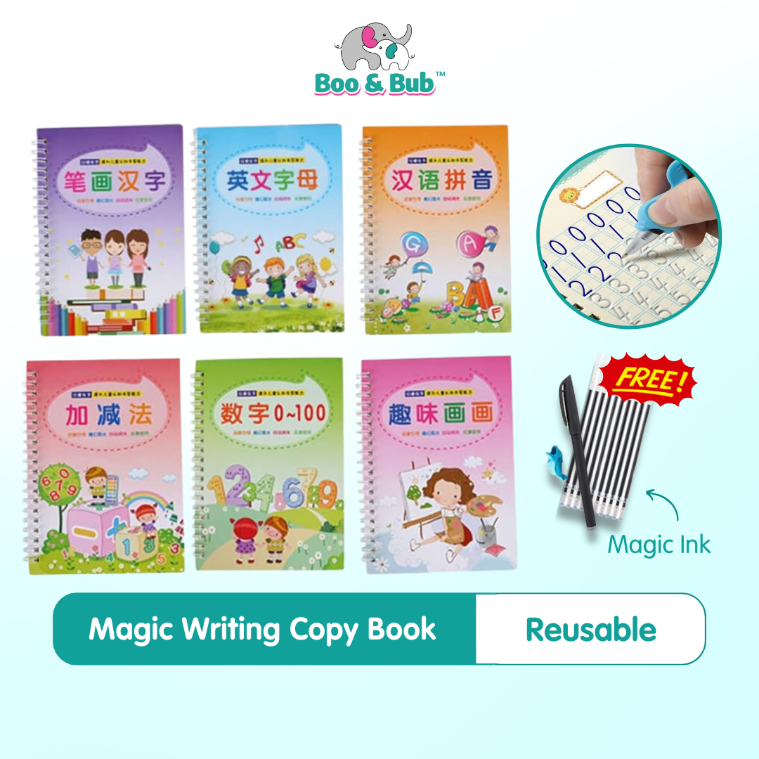 Learn to Write Book | Reusable Children's Copybook For Hand Writing Practice Word Book For Kids Baby Art Book Toy - Boo & Bub