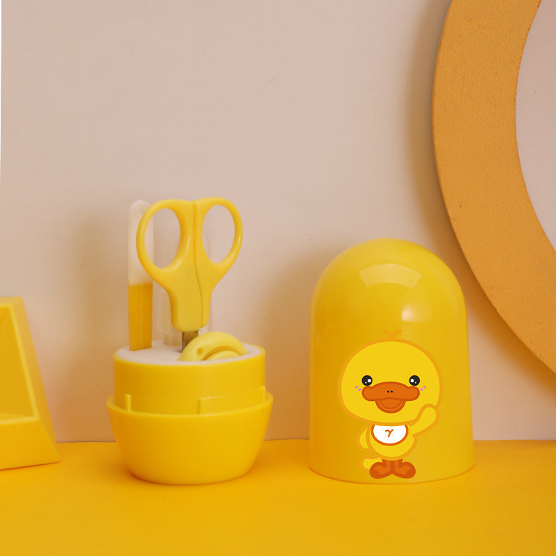 4pcs Newborn Baby Nail Care Set Kit | Cute Infant Finger Trimmer Scissors Nail Clippers Cartoon Animal Storage - Boo & Bub