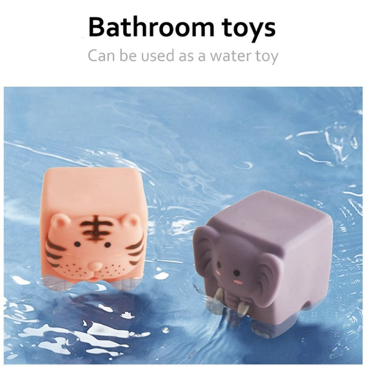 3D Baby Rubber Bath Cube Toy | Kid sensory Building Blocks Soft Ball Stacking Early Education Learning Play toys - Boo & Bub
