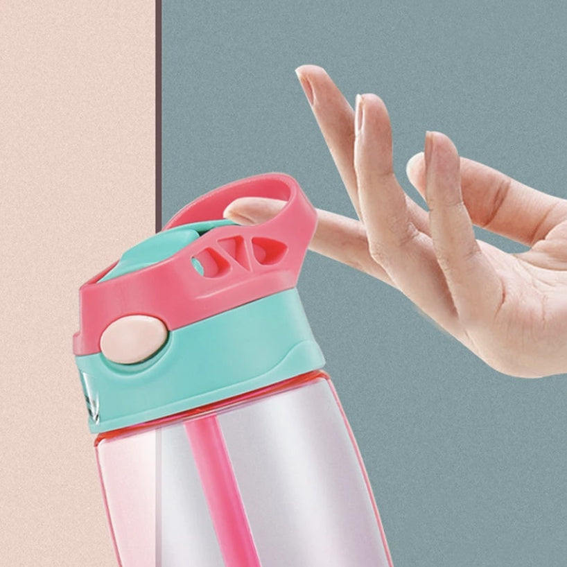 Kids Water Bottle BPA FREE 480ml with Drinking Straw Water Tumbler | Leakproof Water Bottles Outdoor School - Boo & Bub
