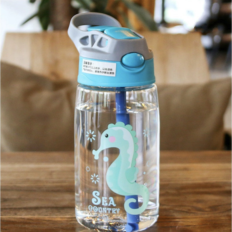 Kids Water Bottle BPA FREE 480ml with Drinking Straw Water Tumbler | Leakproof Water Bottles Outdoor School - Boo & Bub