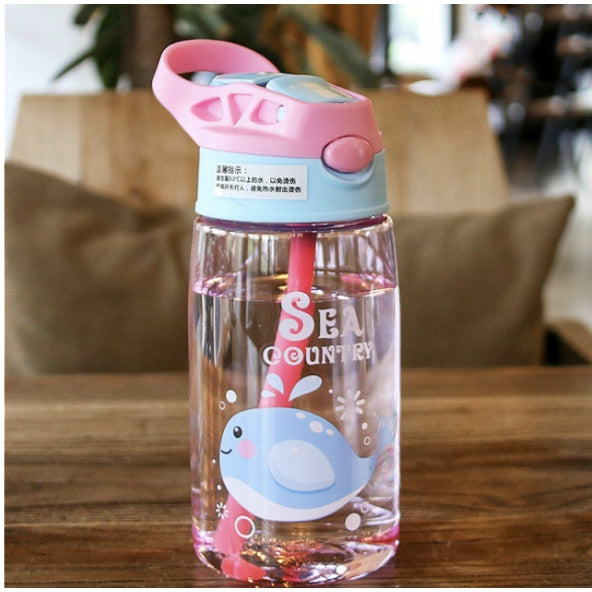Kids Water Bottle BPA FREE 480ml with Drinking Straw Water Tumbler | Leakproof Water Bottles Outdoor School - Boo & Bub