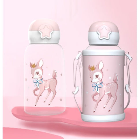 Kids Water Bottle BPA FREE 480ml with Drinking Straw Water Tumbler | Leakproof Water Bottles Outdoor School - Boo & Bub