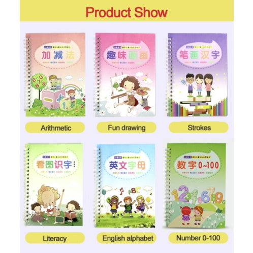 Learn to Write Book | Reusable Children's Copybook For Hand Writing Practice Word Book For Kids Baby Art Book Toy - Boo & Bub